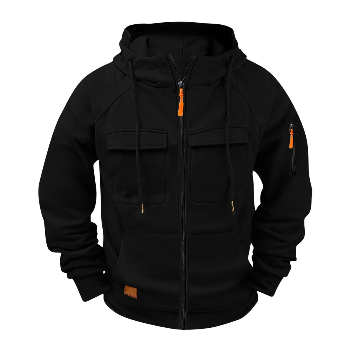 Tactical Hoodies for Men Full Zip Up Fleece Lined Cargo Sweatshirts