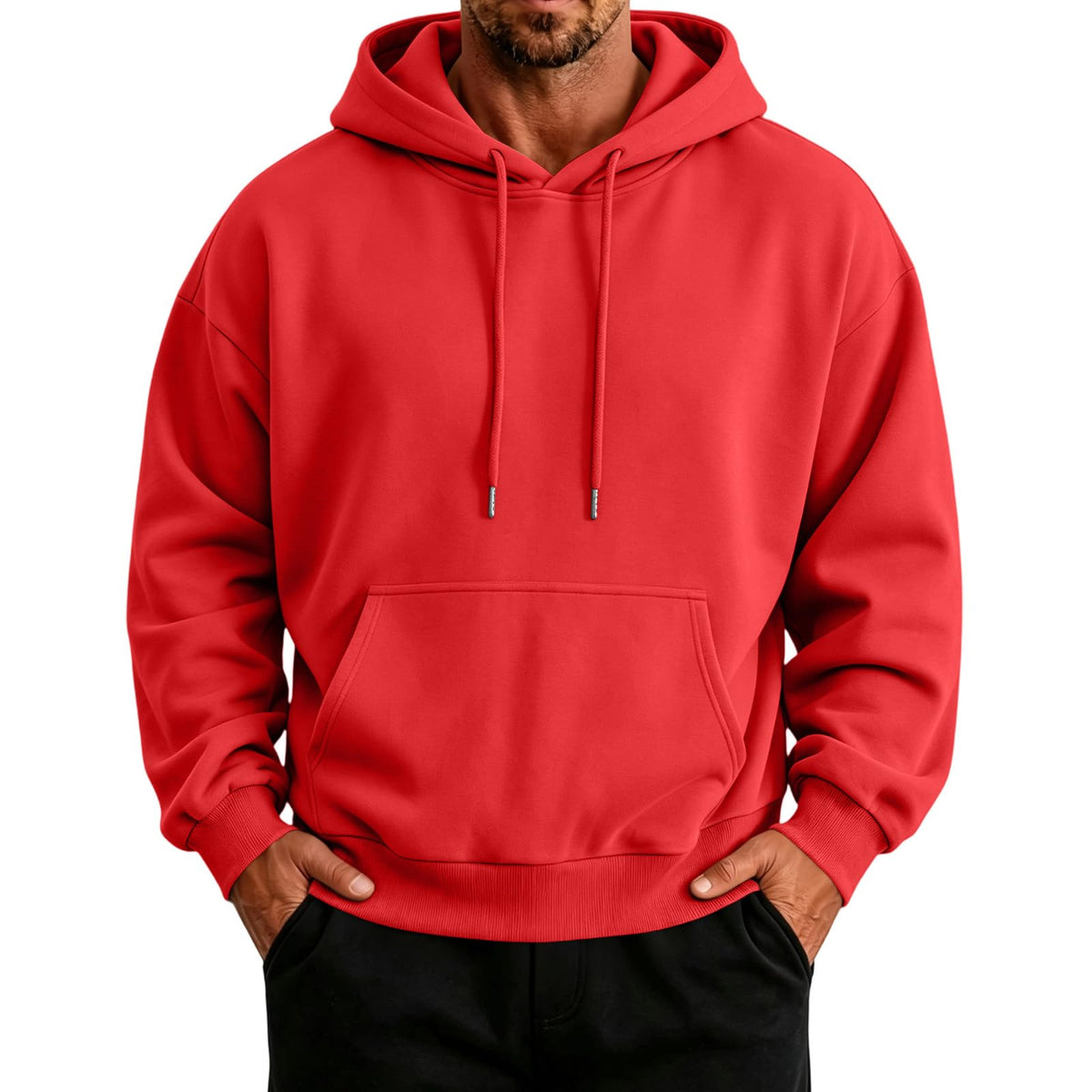 Mens Hoodie Big and Tall Streetwear Hoodies Fleece Hood Pullover Sweatshirt