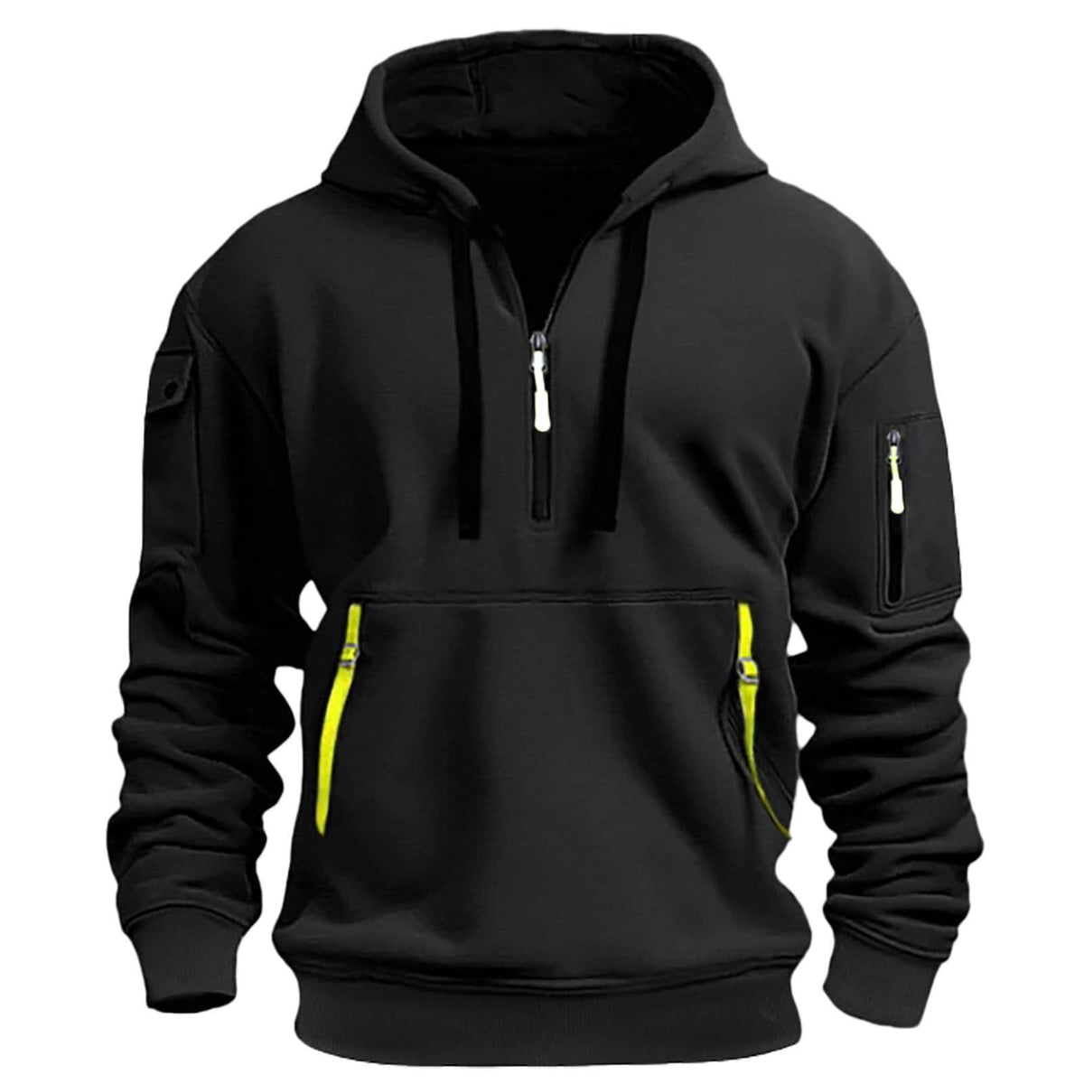 2026 Hoodies for Men 1/4 Zip Up Long Sleeve Plus Size Pullover Sweatshirt Fall Winter Vintage Clothes with Pockets