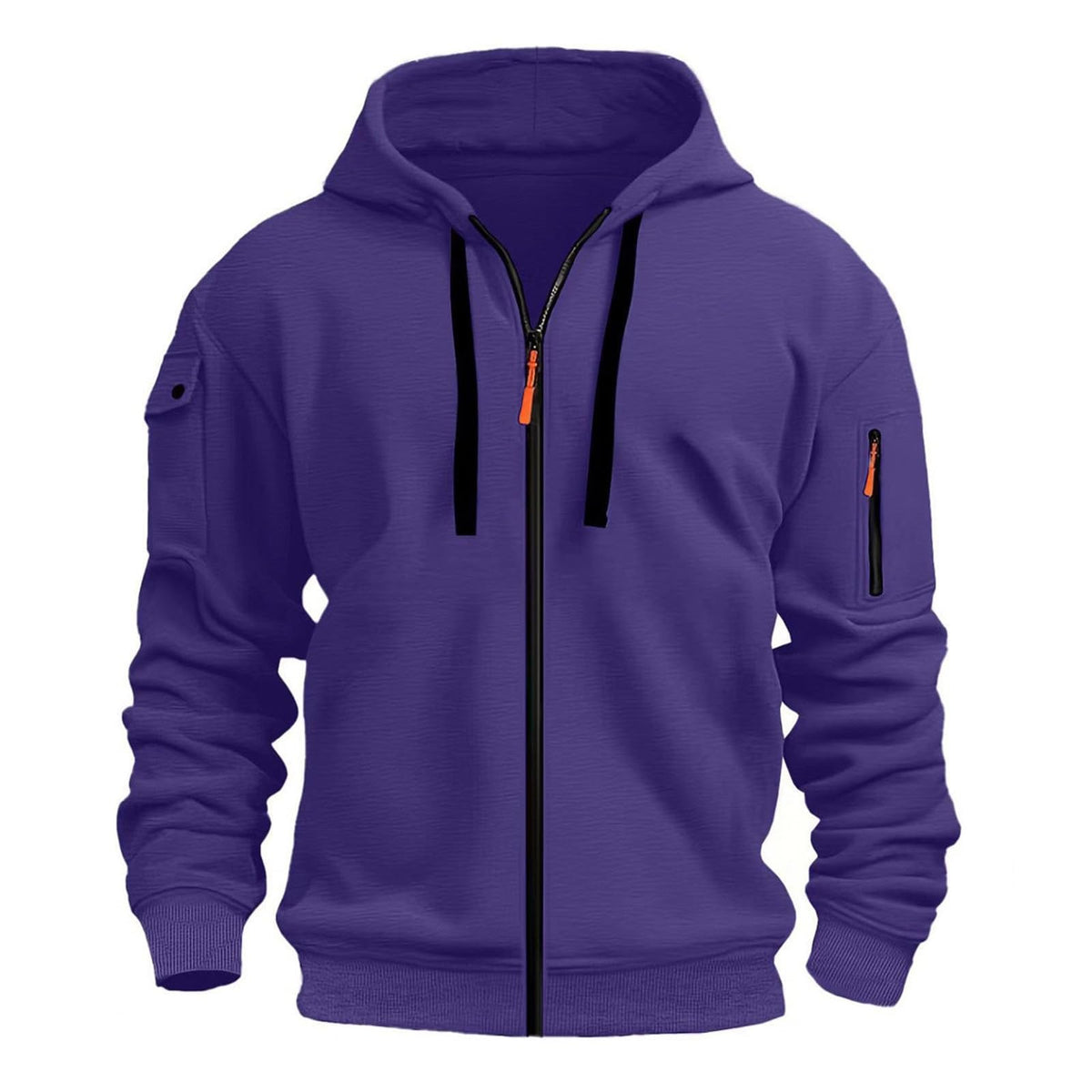 Zip Up Hoodie Men Cargo Tactical Hooded Sweatshirts Jacket With Pockets