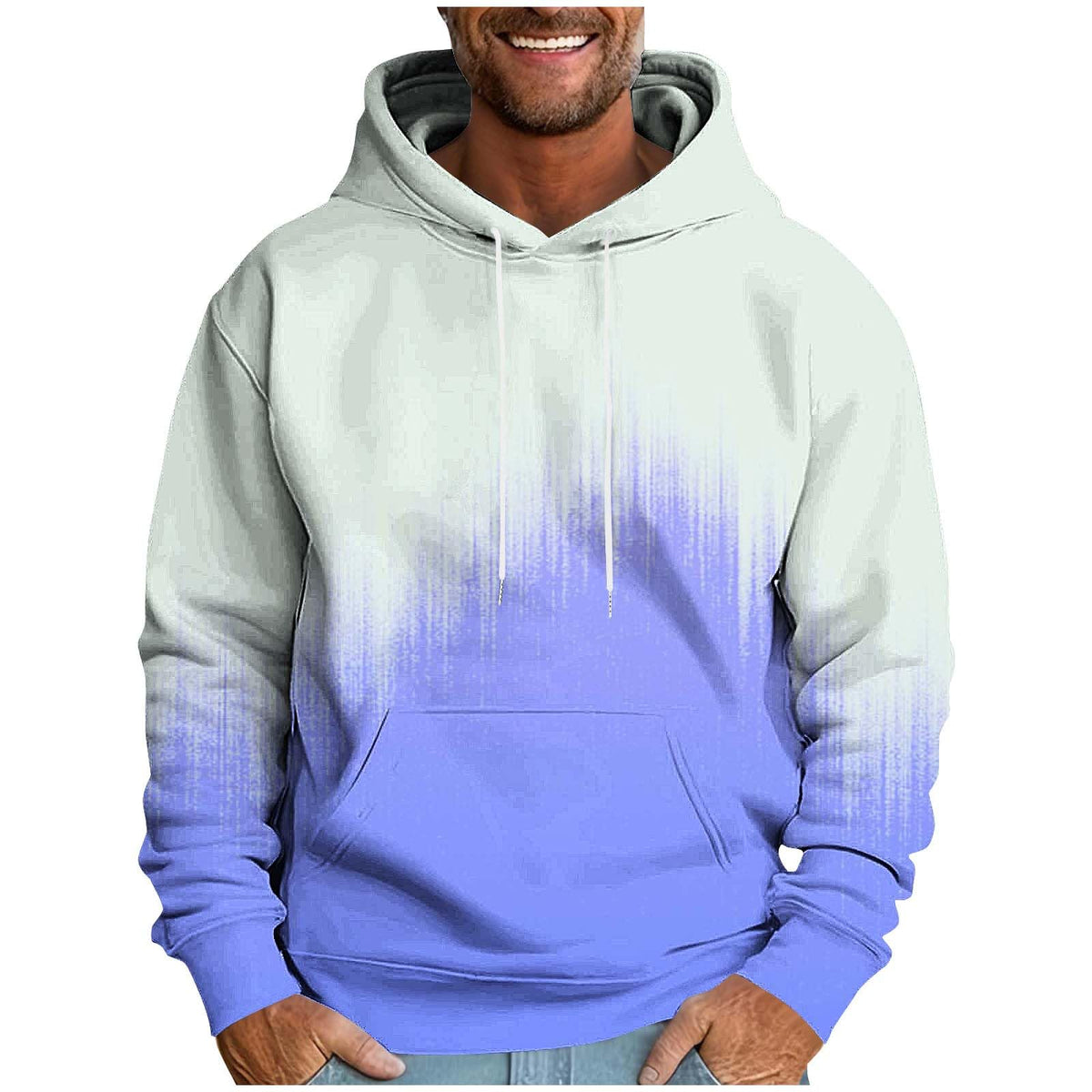 Hoodies for Men Ombre Gradient Graphic Hooded Sweatshirt