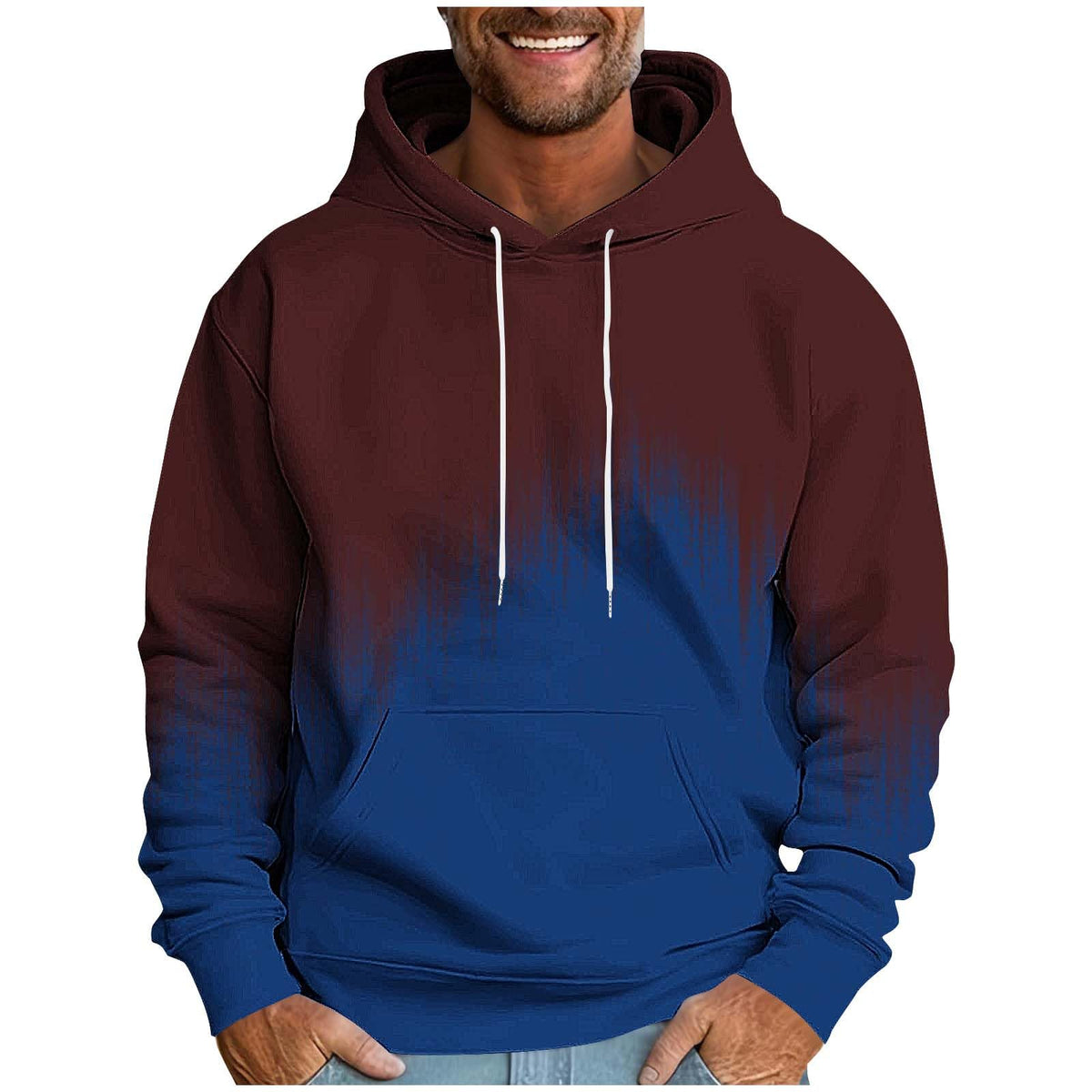 Hoodies for Men Ombre Gradient Graphic Hooded Sweatshirt
