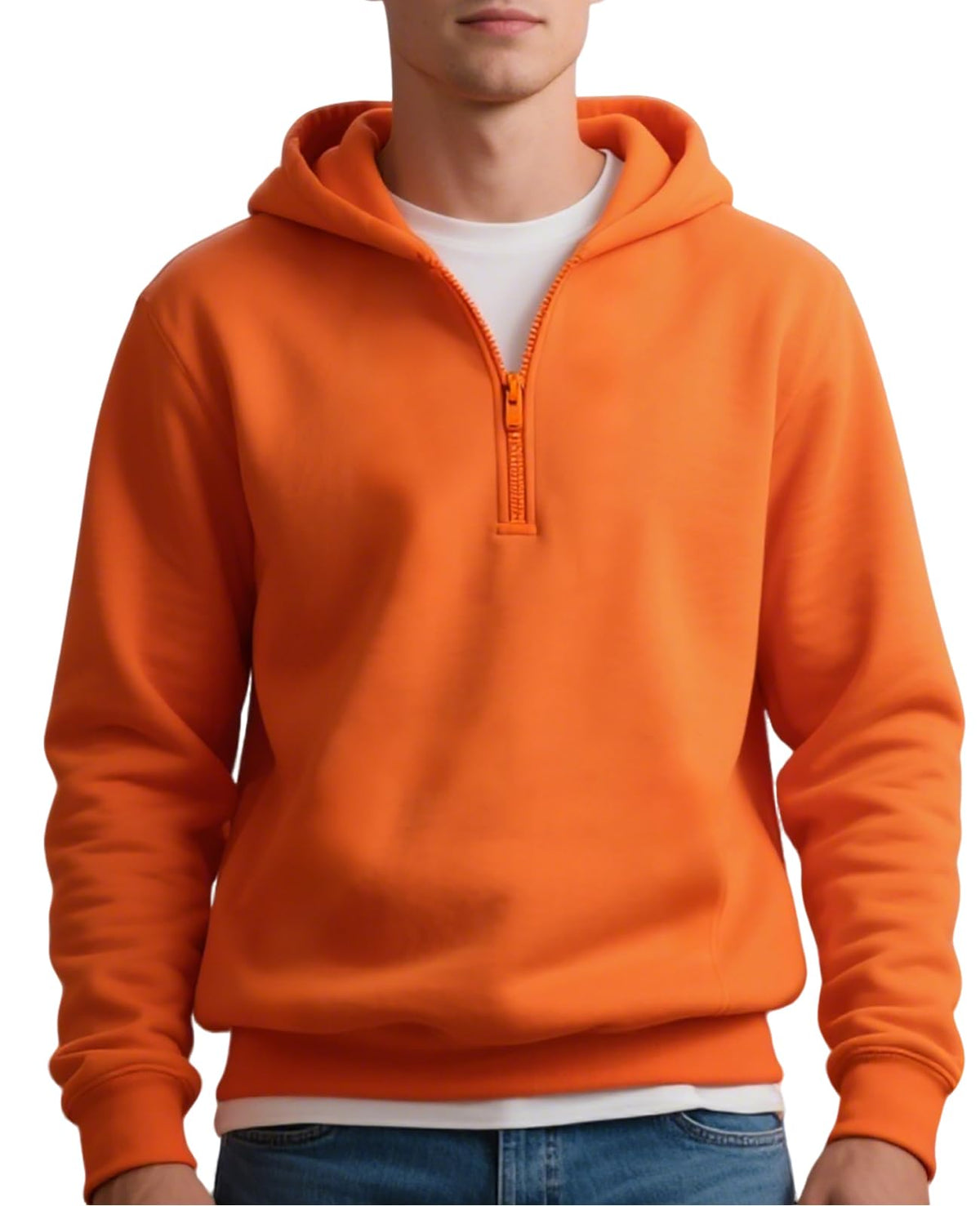Men's Hoodie Quarter Zip Pullover Sweatshirts Fleece Hoodies Casual Long Sleeve Athletic Hooded Sweat Shirt for Men
