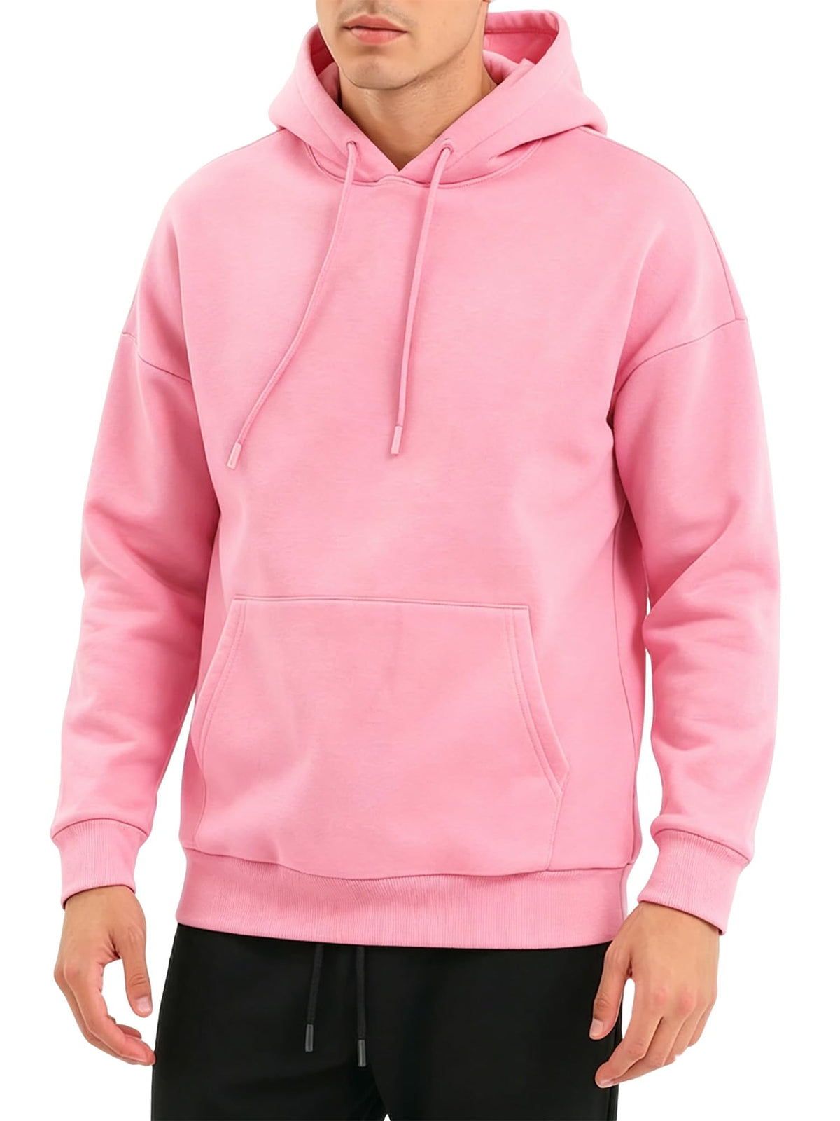 Men's Fleece Hoodie Pullover Long Sleeve Hooded Sweatshirt Drawstring Kangaroo Pocket Athletic Hoodies