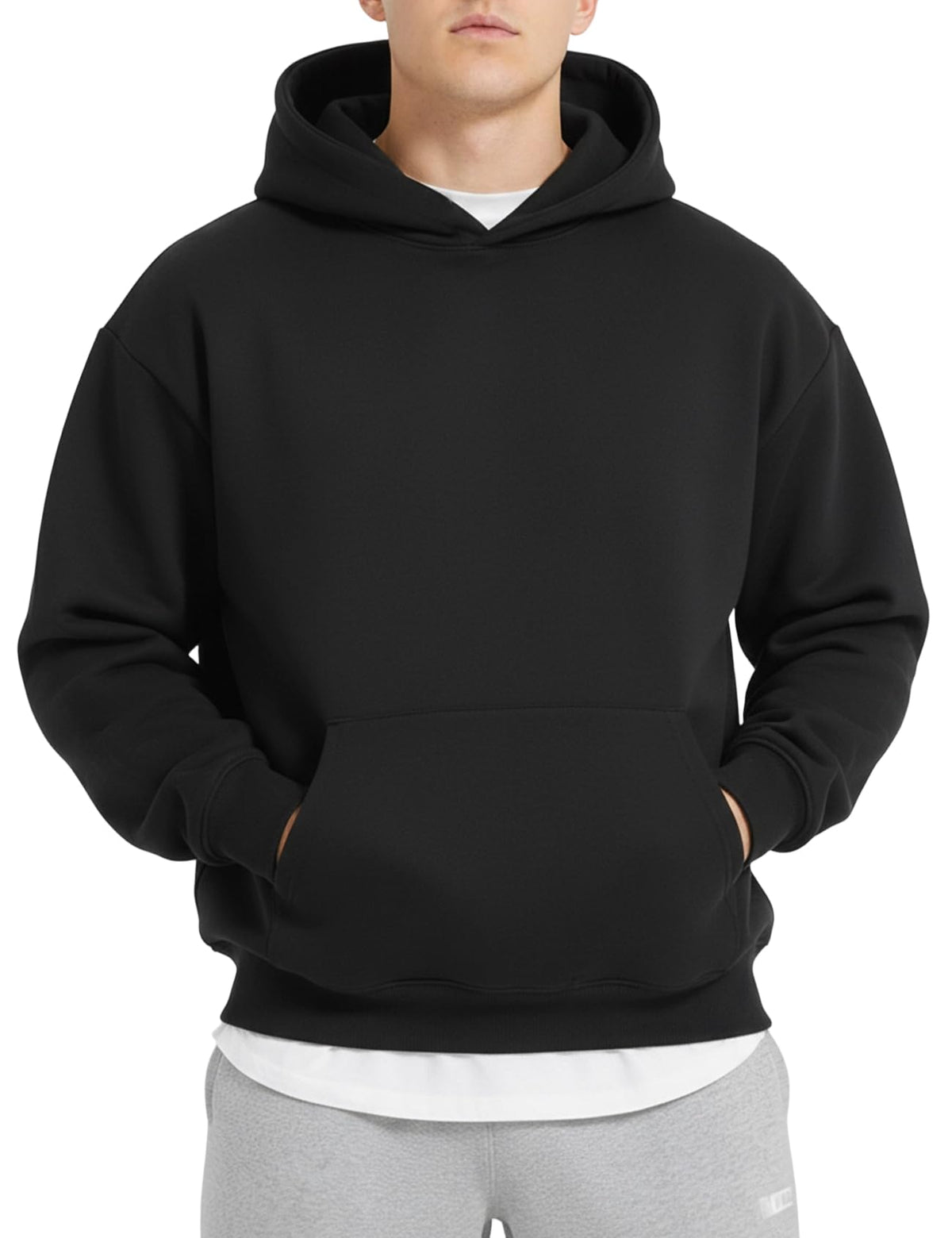PAODIKUAI Men Hoodie Sweatshirt Loose Fit Fashion Pullover Hoodie Casual Long Sleeve Hooded Sweatshirt with Pocket