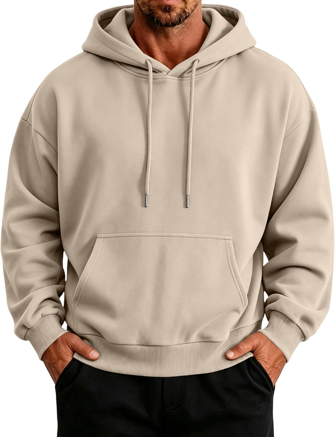 Mens Hoodie Big and Tall Streetwear Hoodies Fleece Hood Pullover Sweatshirt
