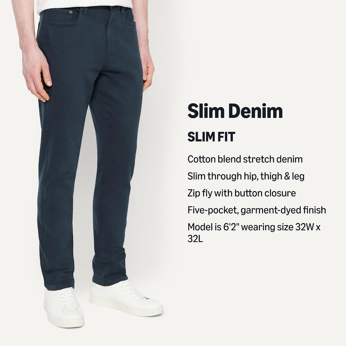 Amazon Essentials Men's Slim Fit Garment Dyed Five Pocket Pants