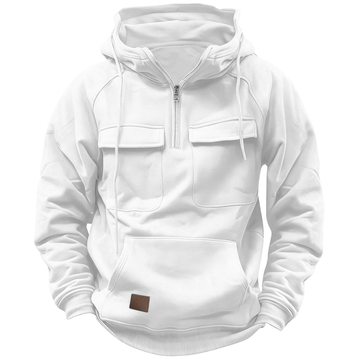 Cargo Hoodies for Men Tactical Sweatshirt Quarter Zip Cargo Pullover Hoodies Workout Gym Men Fashion Outdoor Hoodie