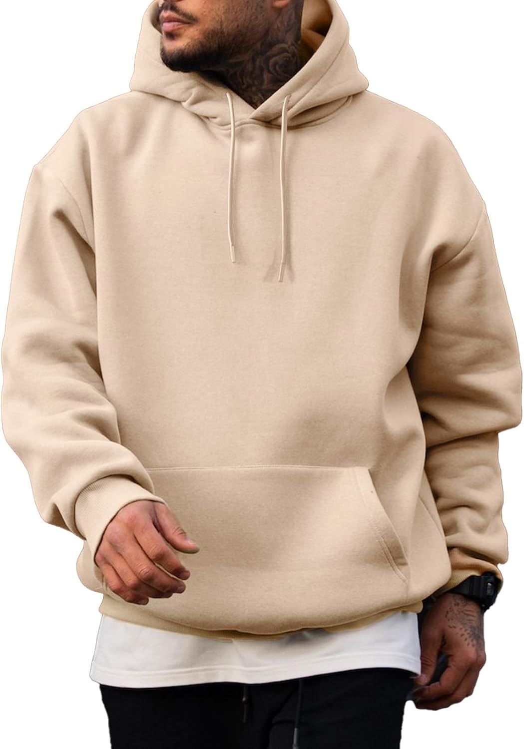 JMIERR Mens Fleece Lined Oversized Hoodie Pullover Sweatshirts