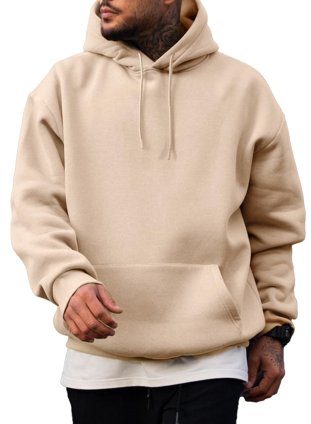 JMIERR Mens Fleece Lined Oversized Hoodie Pullover Sweatshirts