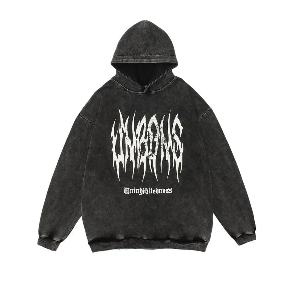 Obenie Retro Y2K Hoodie Gothic Casual Alphabet Blast Print Pattern Skull Fashion Hoodie Men Harajuku Men Clothing