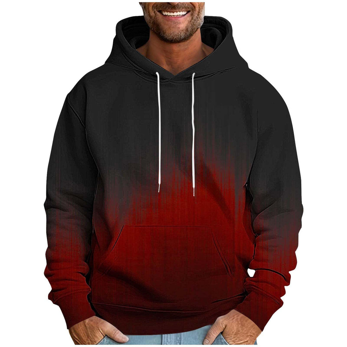 Hoodies for Men Ombre Gradient Graphic Hooded Sweatshirt