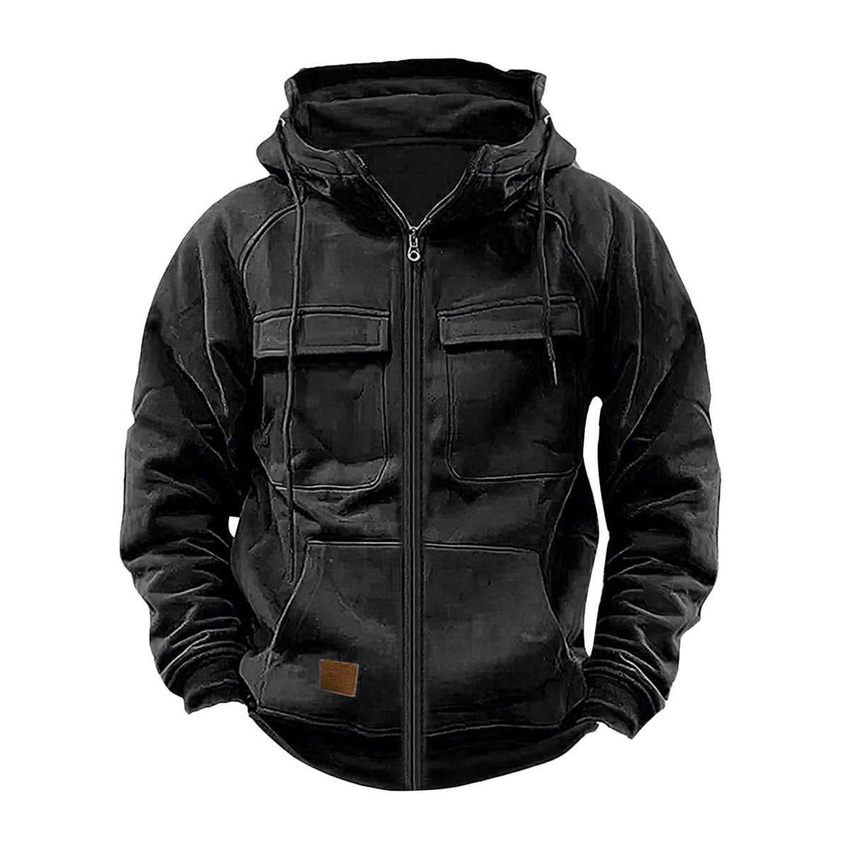 Mens Tactical Hoodies Zip Up Military Cargo Sweatshirts Long Sleeve Hoodie