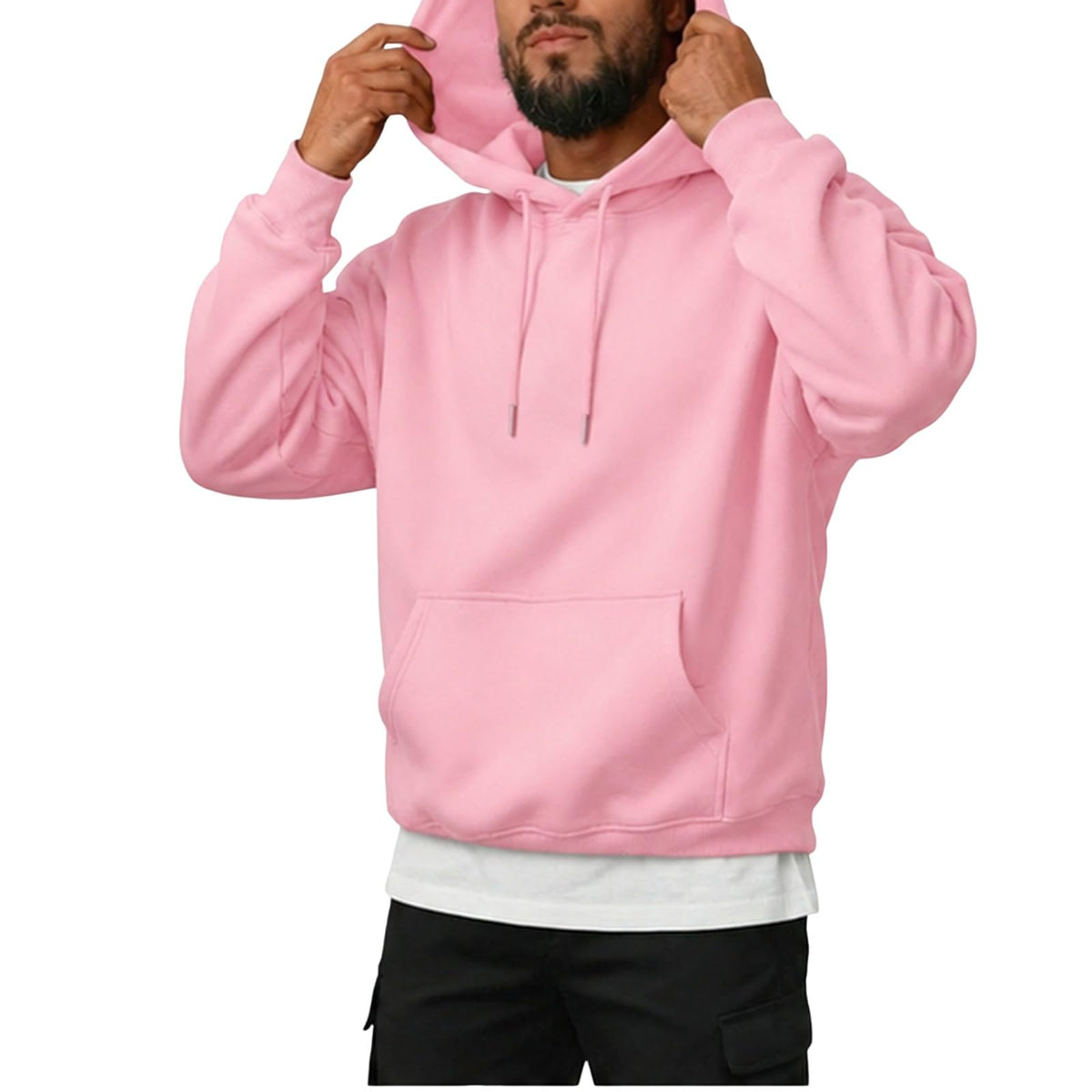 Oversized Hoodies for Men Fleece Long Sleeve Relaxed Sweatshirt Y2k