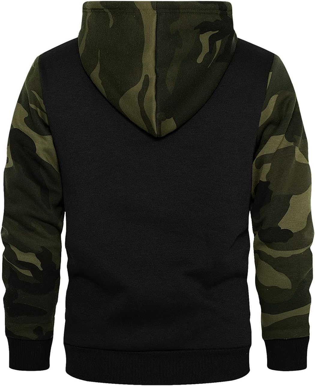 AOTORR Men's Pullover Hoodie Blend Fleece Long Sleeve Contrast Color Military Sweatshirt with Kanga Pocket