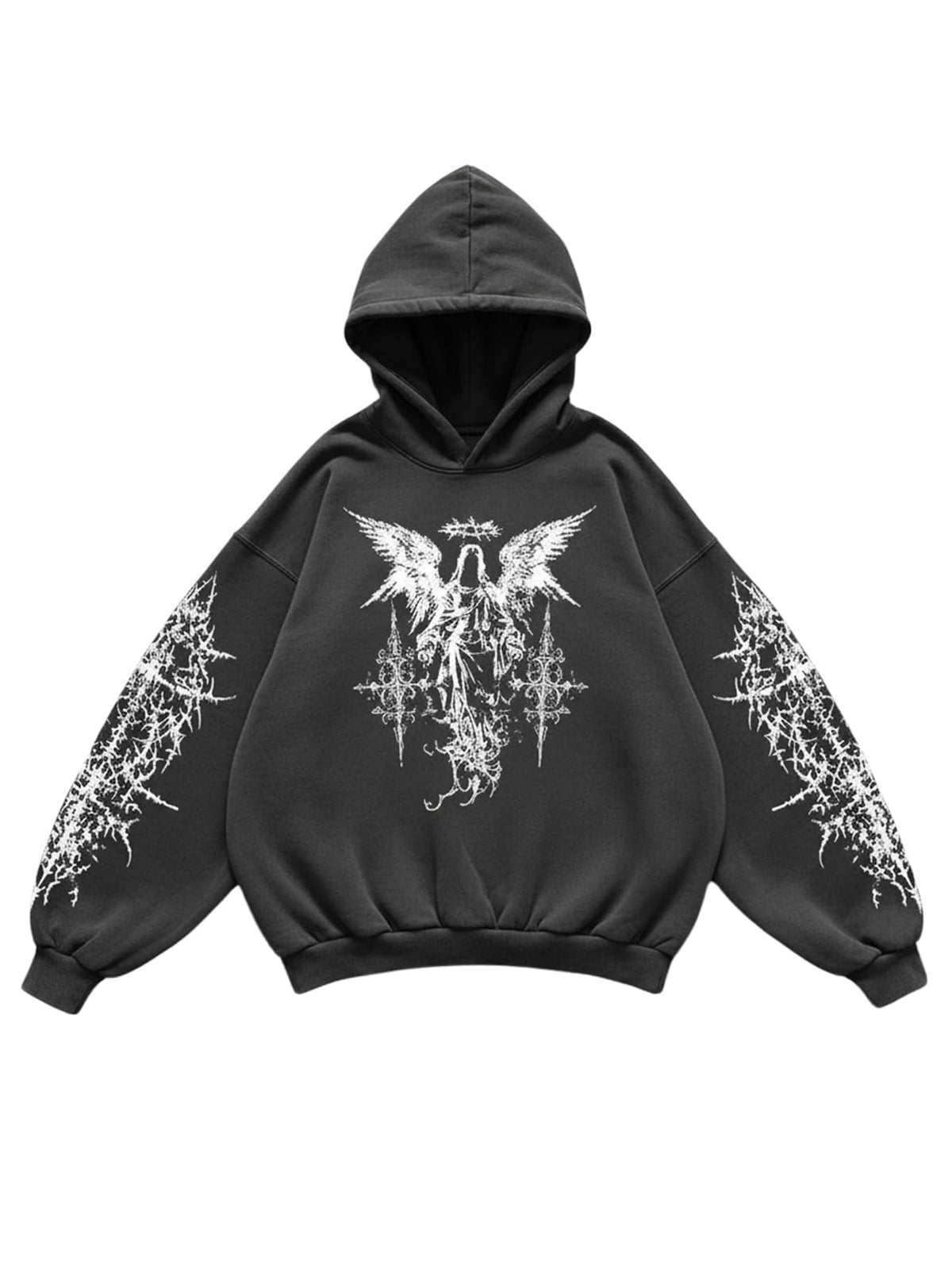 Verdusa Men's Y2k Gothic Graphic Hoodie Sweatshirt