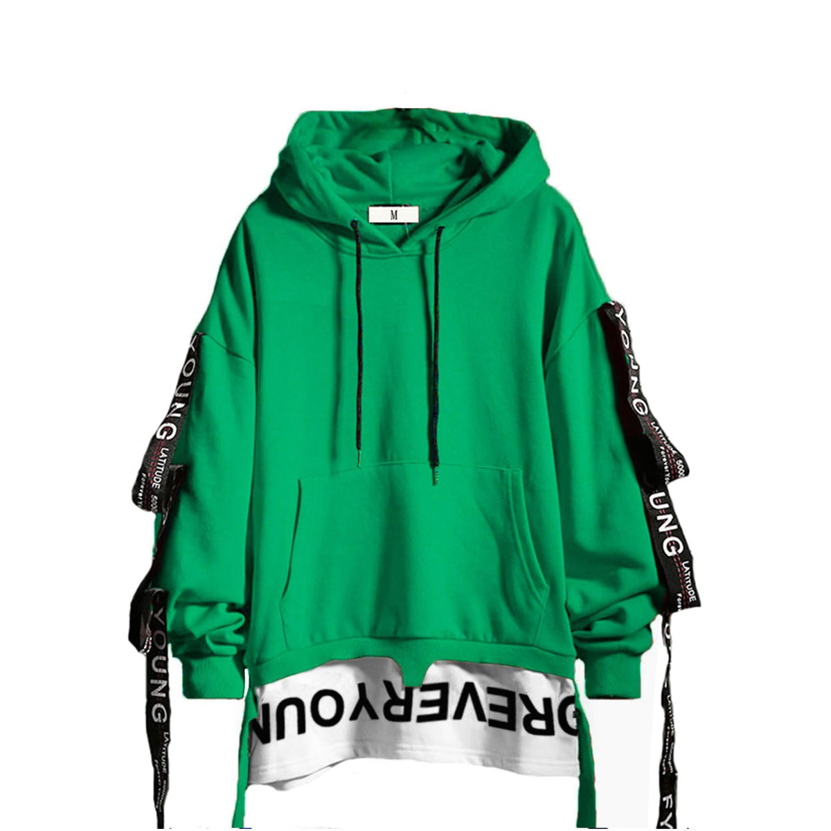 DUDHUH Mens Hoodie Fashion Pullover Letter Print Tracksuit Techwear Casual Coat Hip-Hop Sweatshirt