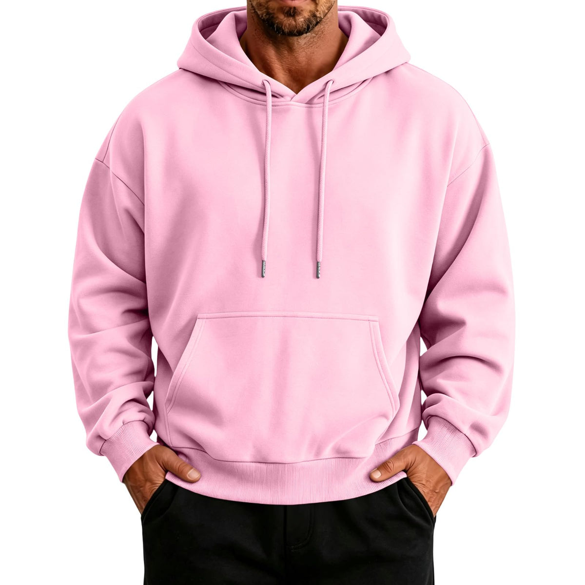 Mens Hoodies Oversized Vintage Sweatshirt Y2K Light Fleece Pullover Tops