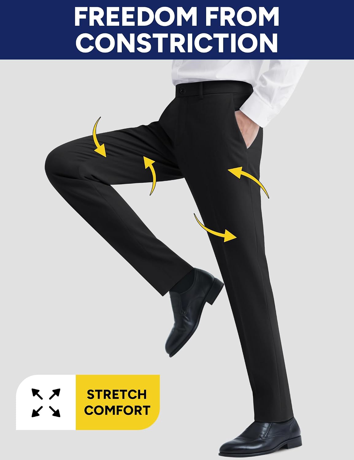 4-Way Stretch Men’s Dress Pants| 3 Fits: Slim/Regular/Plus