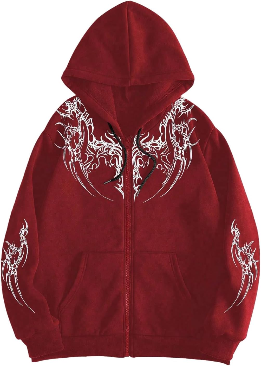 SHENHE Men's Zip Up Graphic Hoodie Long Sleeve Drawstring Sweatshirt