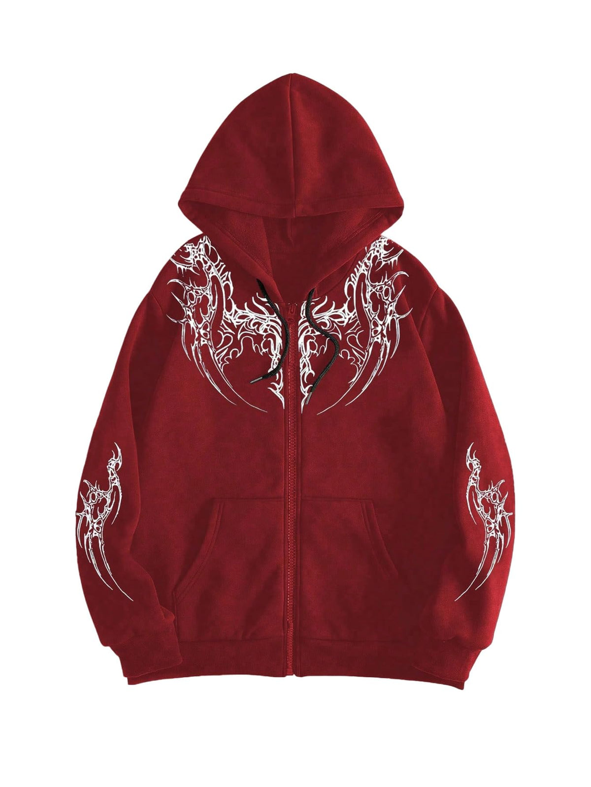 SHENHE Men's Zip Up Graphic Hoodie Long Sleeve Drawstring Sweatshirt