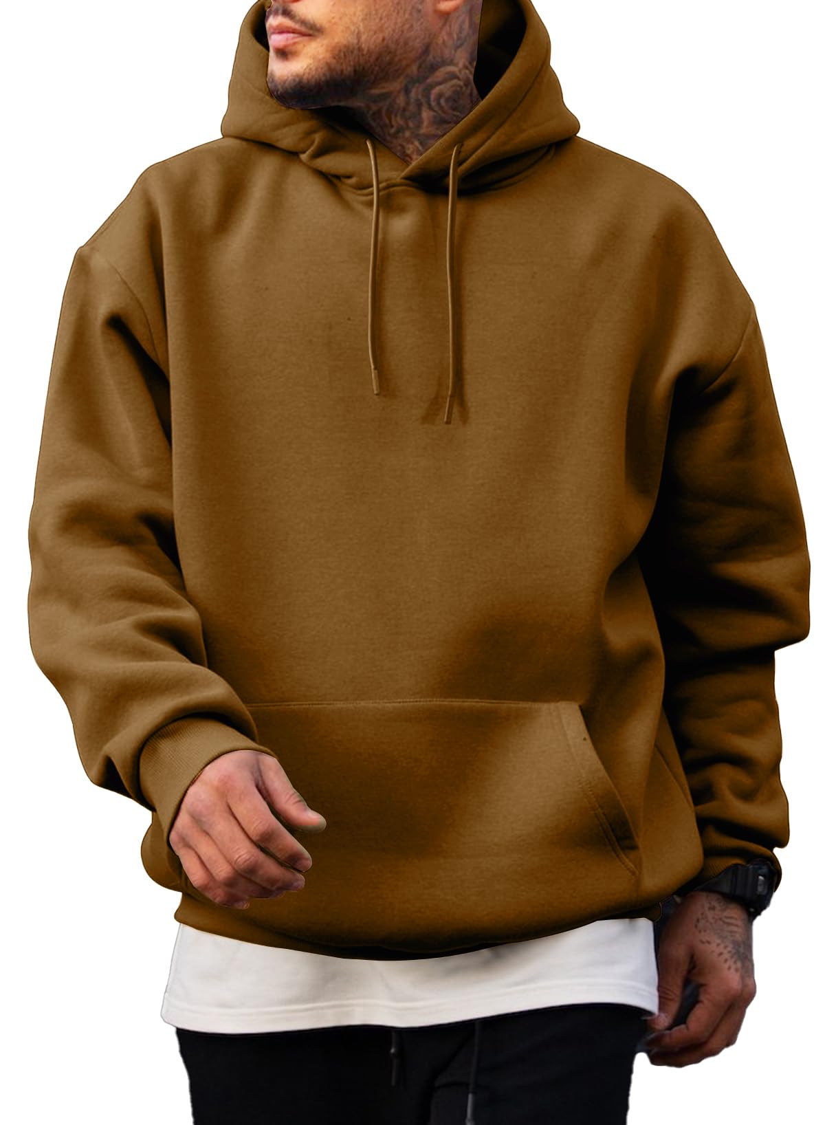 JMIERR Mens Fleece Lined Oversized Hoodie Pullover Sweatshirts