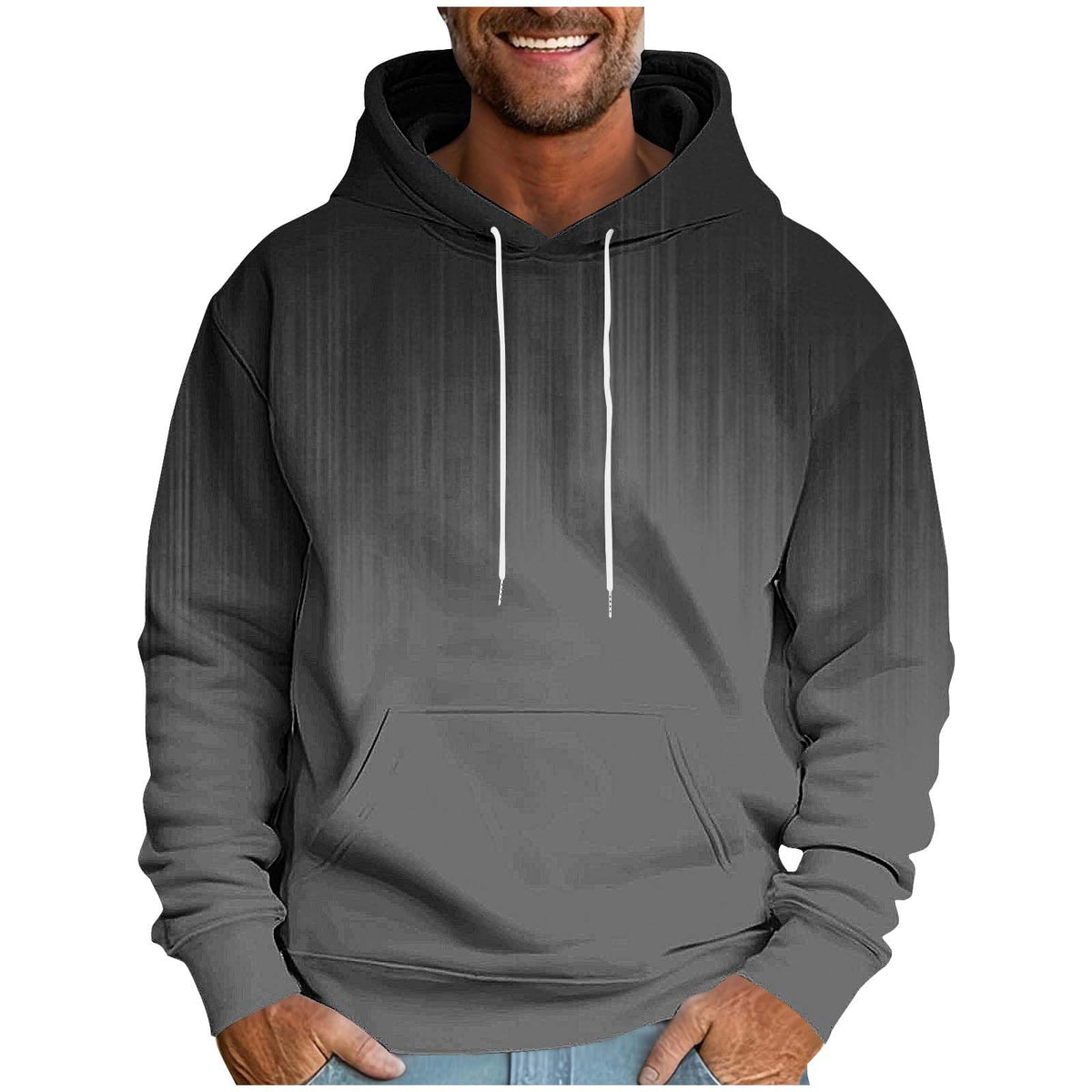 Hoodies for Men Ombre Gradient Graphic Hooded Sweatshirt