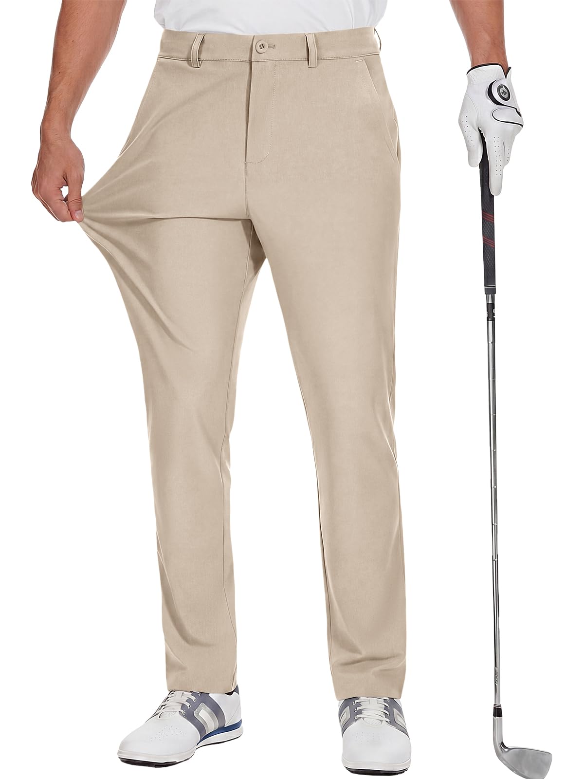 Runcati Mens Golf Pants Stretch Dress Work Pants Casual Slacks 30"/32"/34"