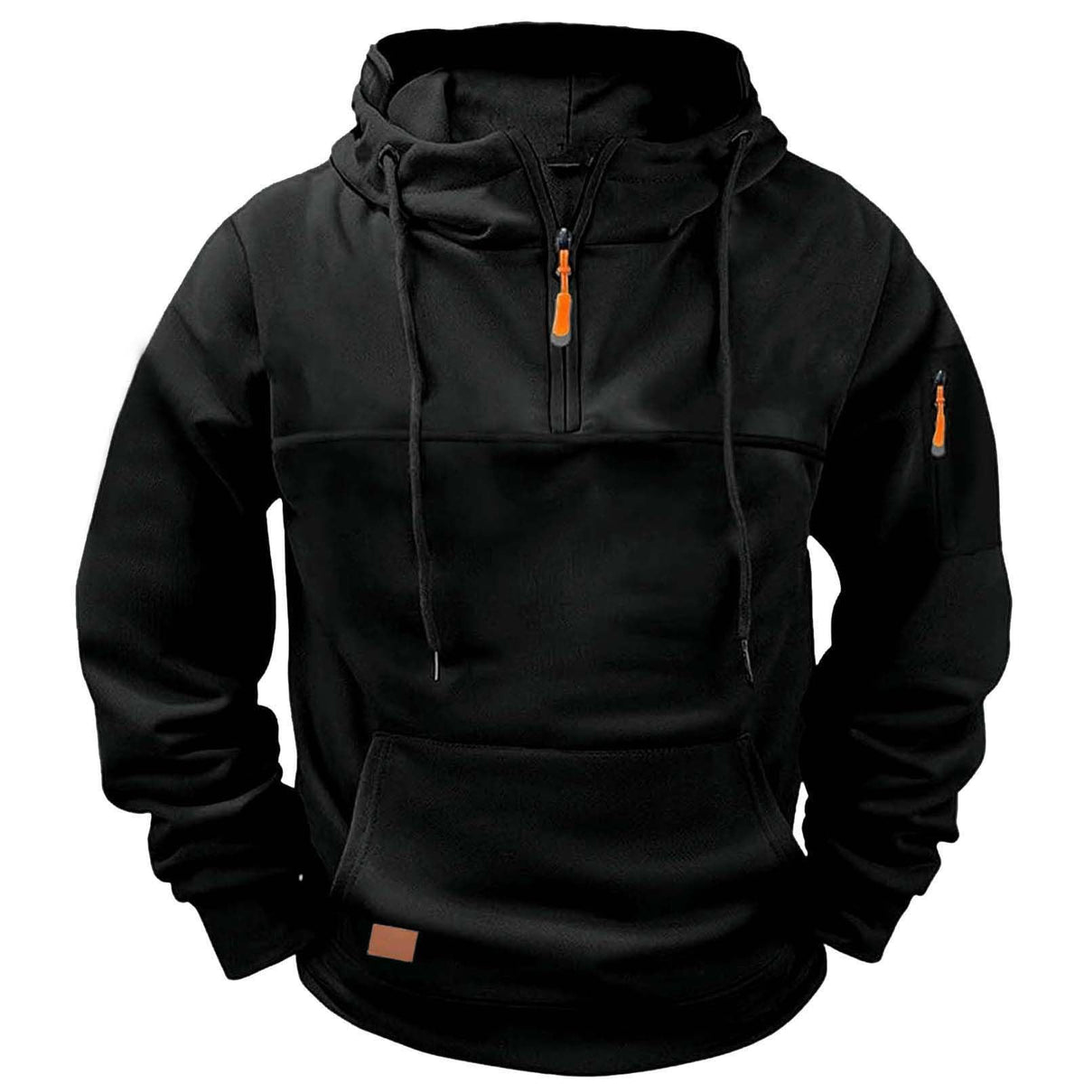 Hoodies for Men Quarter Zip Sweatshirt Tactical Cargo Pullover with Pockets