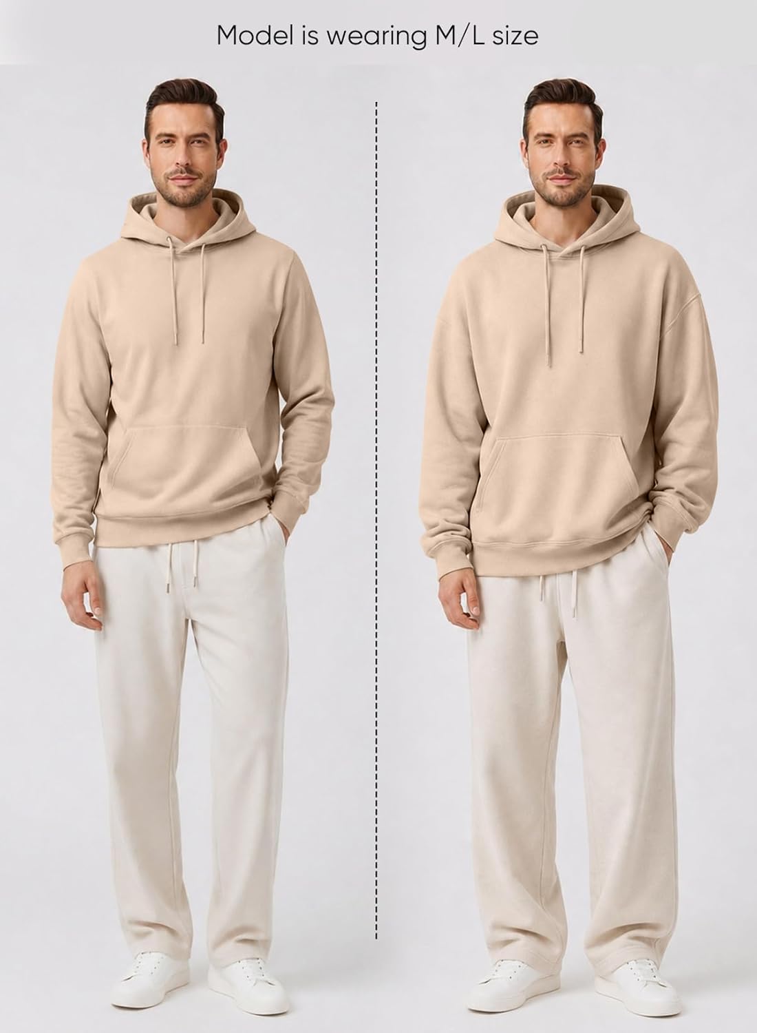 JMIERR Mens Fleece Lined Oversized Hoodie Pullover Sweatshirts