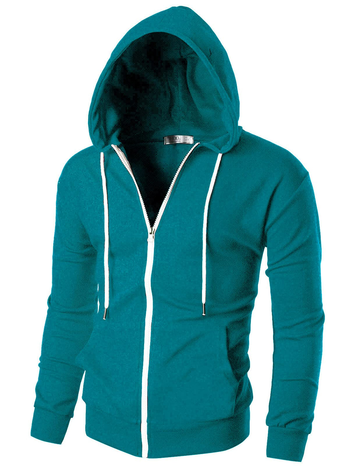 Ohoo Men's Zip Up Hoodie Lightweight Slim Fit Hooded Jacket