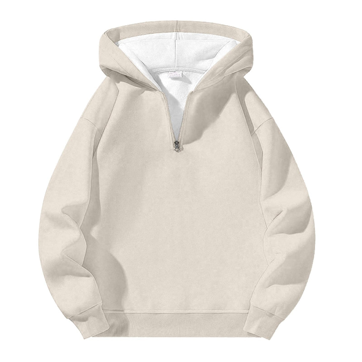 Men'S Quarter Zip Up Hoodies Fall Winter Jackets Drop Shoulder Sweatshirt