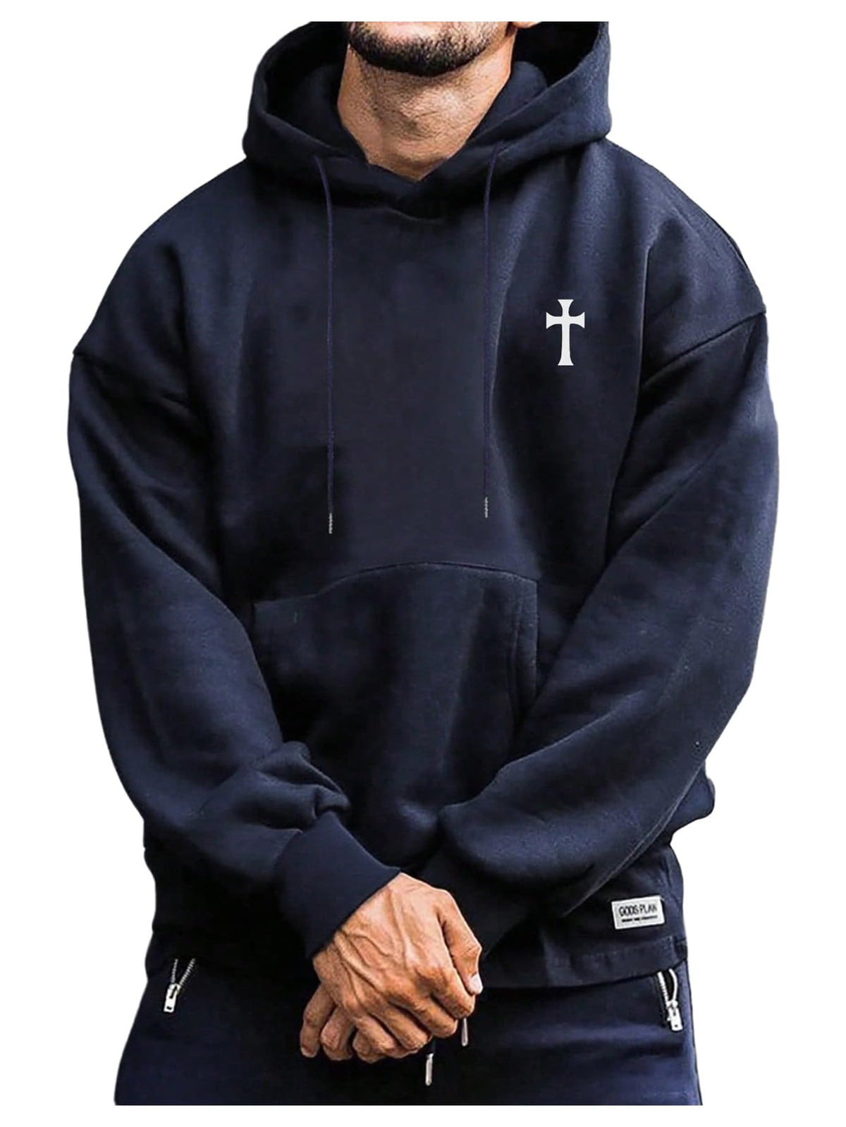 SOLY HUX Men's Graphic Print Hoodies Drawstring Drop Shoulder Sweatshirt
