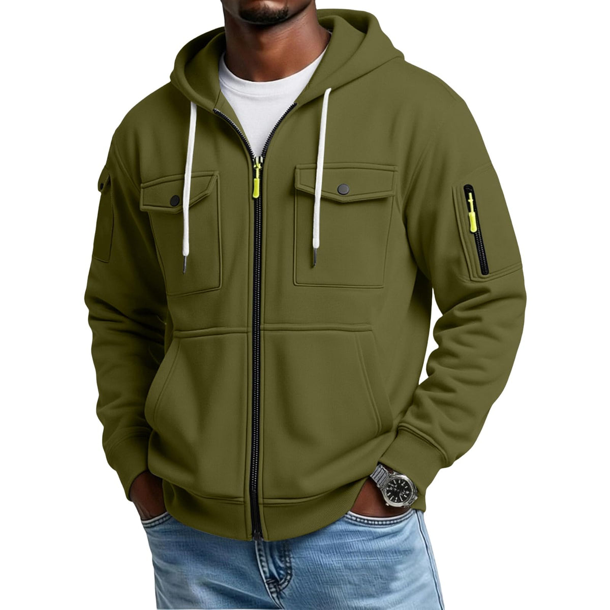 Mens Pullover Hoodie Oversized Lightweight Fleece Hooded Sweatshirt