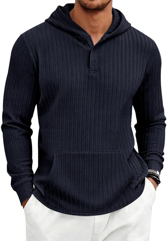 Men's Textured Hooded Sweatshirt