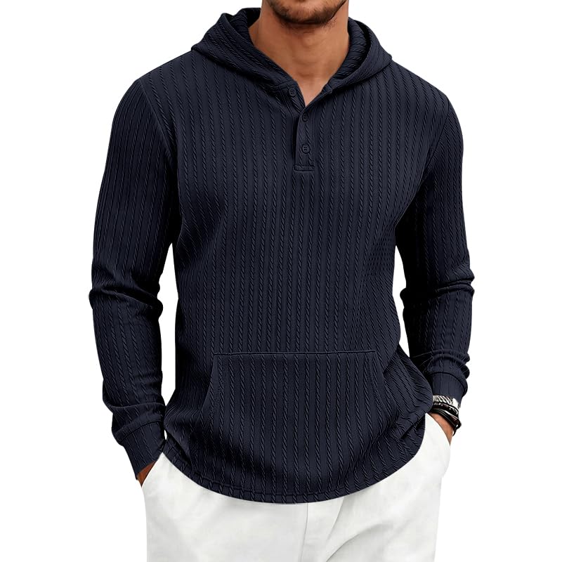 Men's Textured Hooded Sweatshirt
