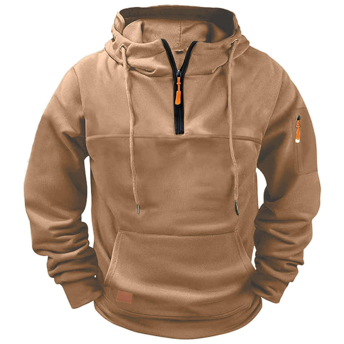 Hoodies for Men Quarter Zip Sweatshirt Tactical Cargo Pullover with Pockets