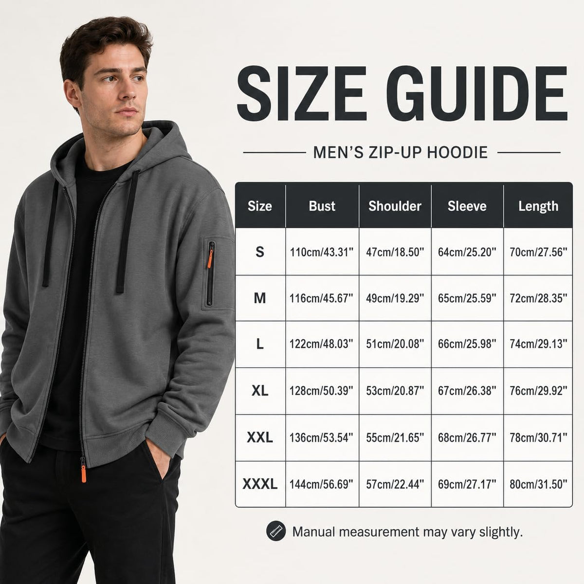 Zip Up Hoodie Men Cargo Tactical Hooded Sweatshirts Jacket With Pockets