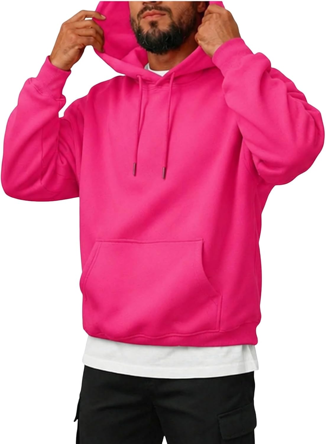 Oversized Hoodies for Men Fleece Long Sleeve Relaxed Sweatshirt Y2k