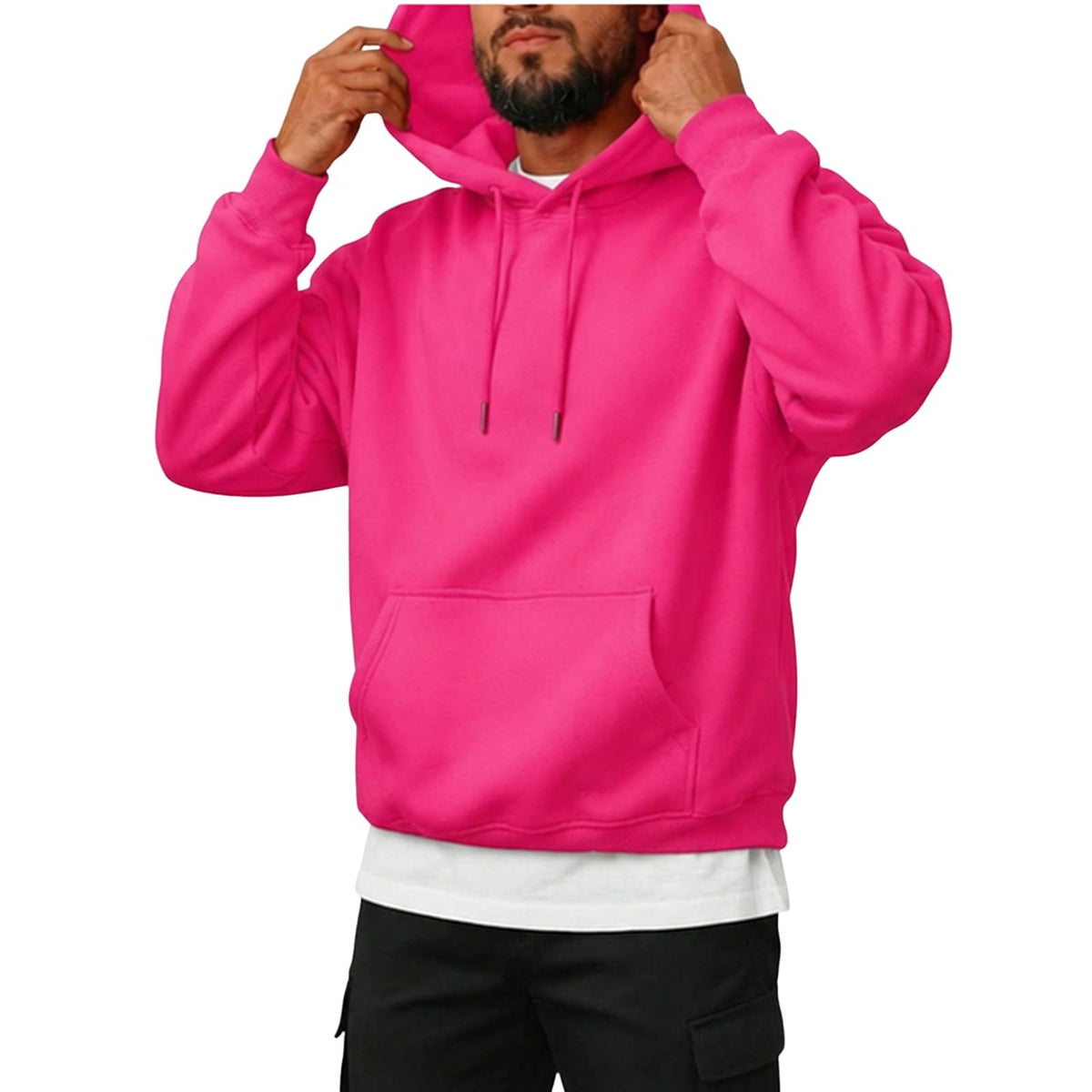 Oversized Hoodies for Men Fleece Long Sleeve Relaxed Sweatshirt Y2k