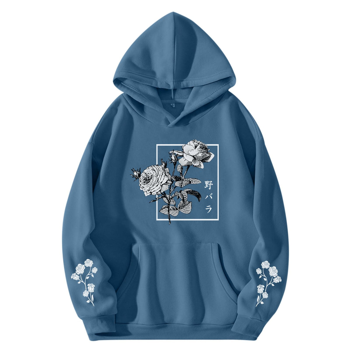 Sulayesh Rose Floral Graphic Hoodie for Men Aesthetic Japanese Cool Hoodies Oversized Trendy Streetwear Pullover Sweatshirt