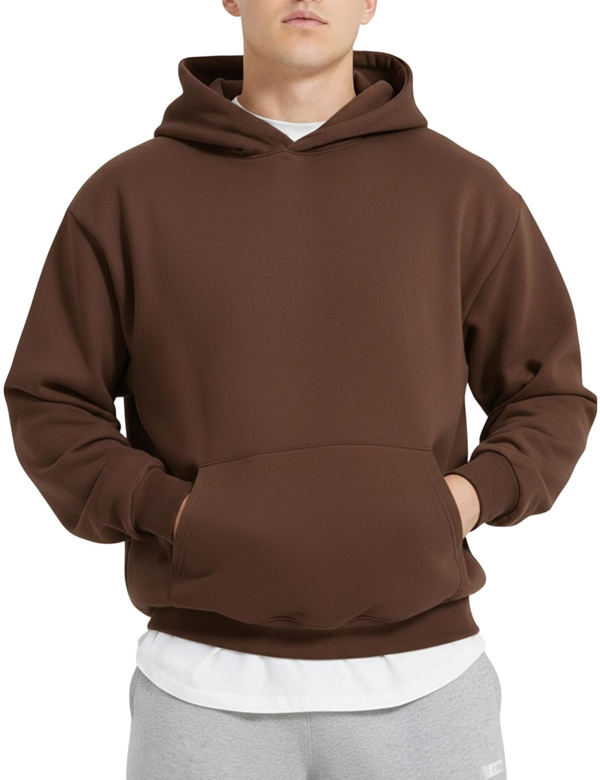 PAODIKUAI Men Hoodie Sweatshirt Loose Fit Fashion Pullover Hoodie Casual Long Sleeve Hooded Sweatshirt with Pocket