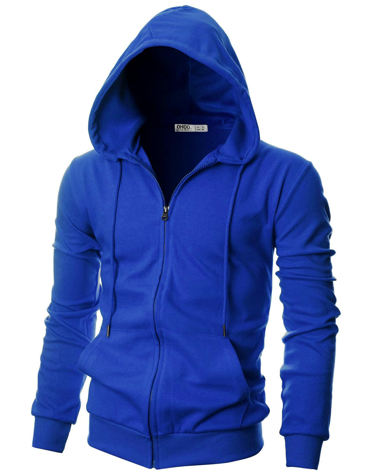 Ohoo Men's Zip Up Hoodie Lightweight Slim Fit Hooded Jacket