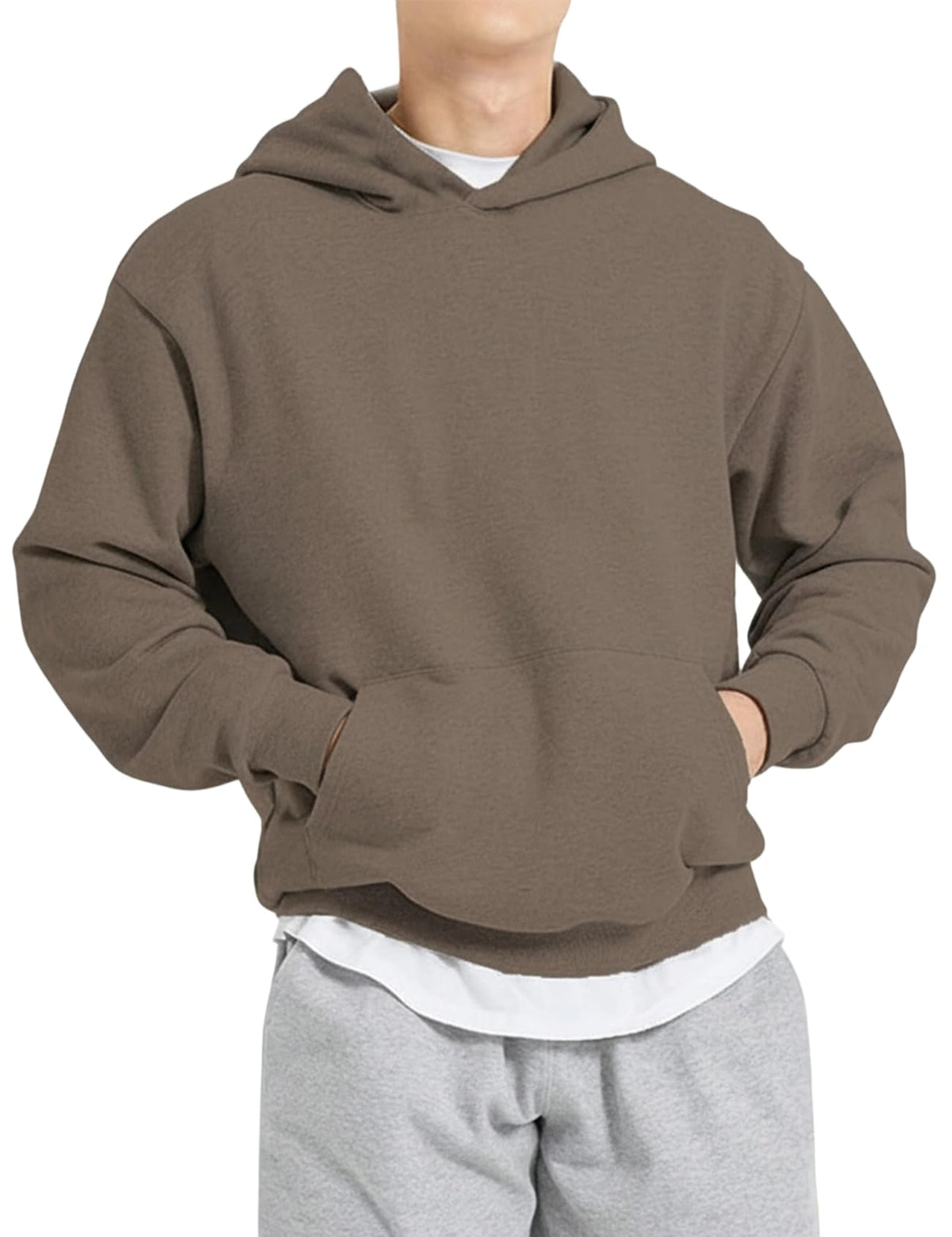 PAODIKUAI Men Hoodie Sweatshirt Loose Fit Fashion Pullover Hoodie Casual Long Sleeve Hooded Sweatshirt with Pocket