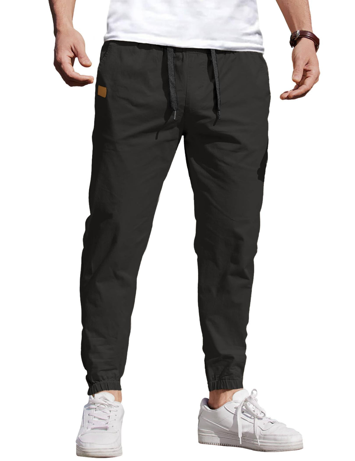 COOFANDY Mens Casual Joggers Cotton Elastic Drawstring Chino Cargo Pants