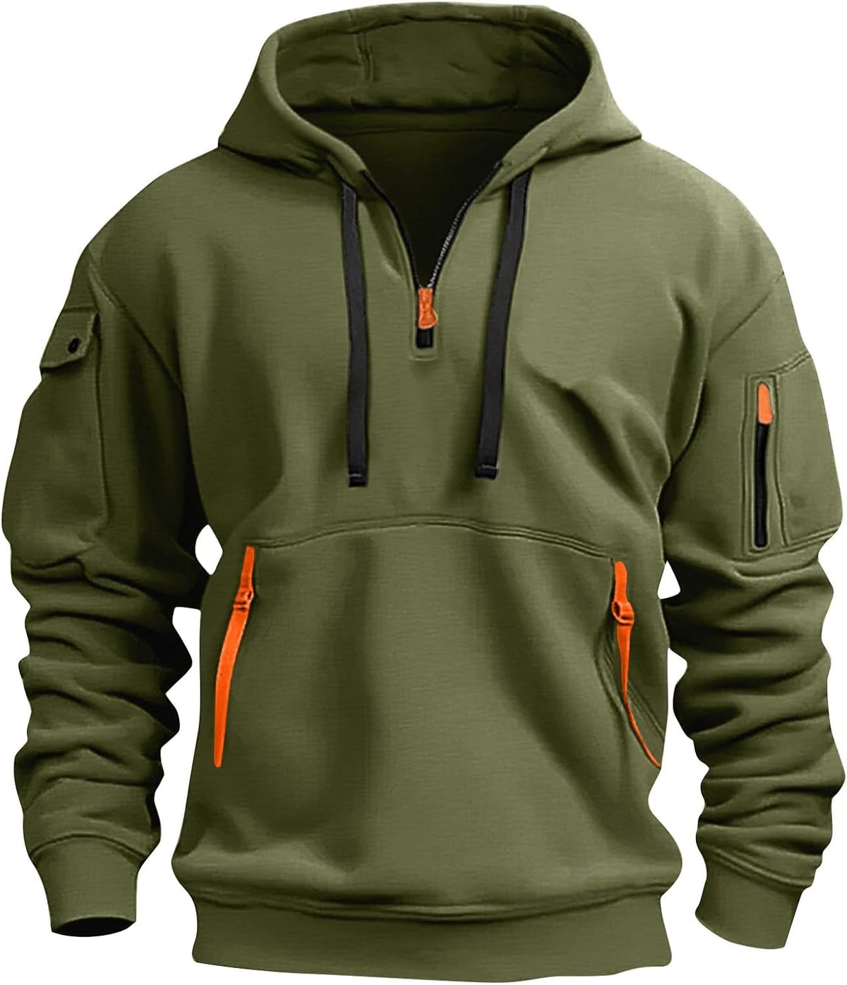 Mens Hoodies Quarter Zip Pullover Tactical Hoodie for Men Sweatshirt