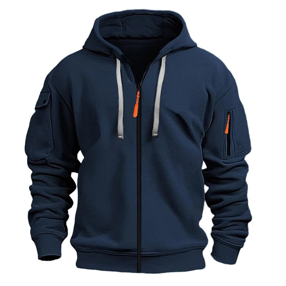 Zip Up Hoodie Men Cargo Tactical Hooded Sweatshirts Jacket With Pockets
