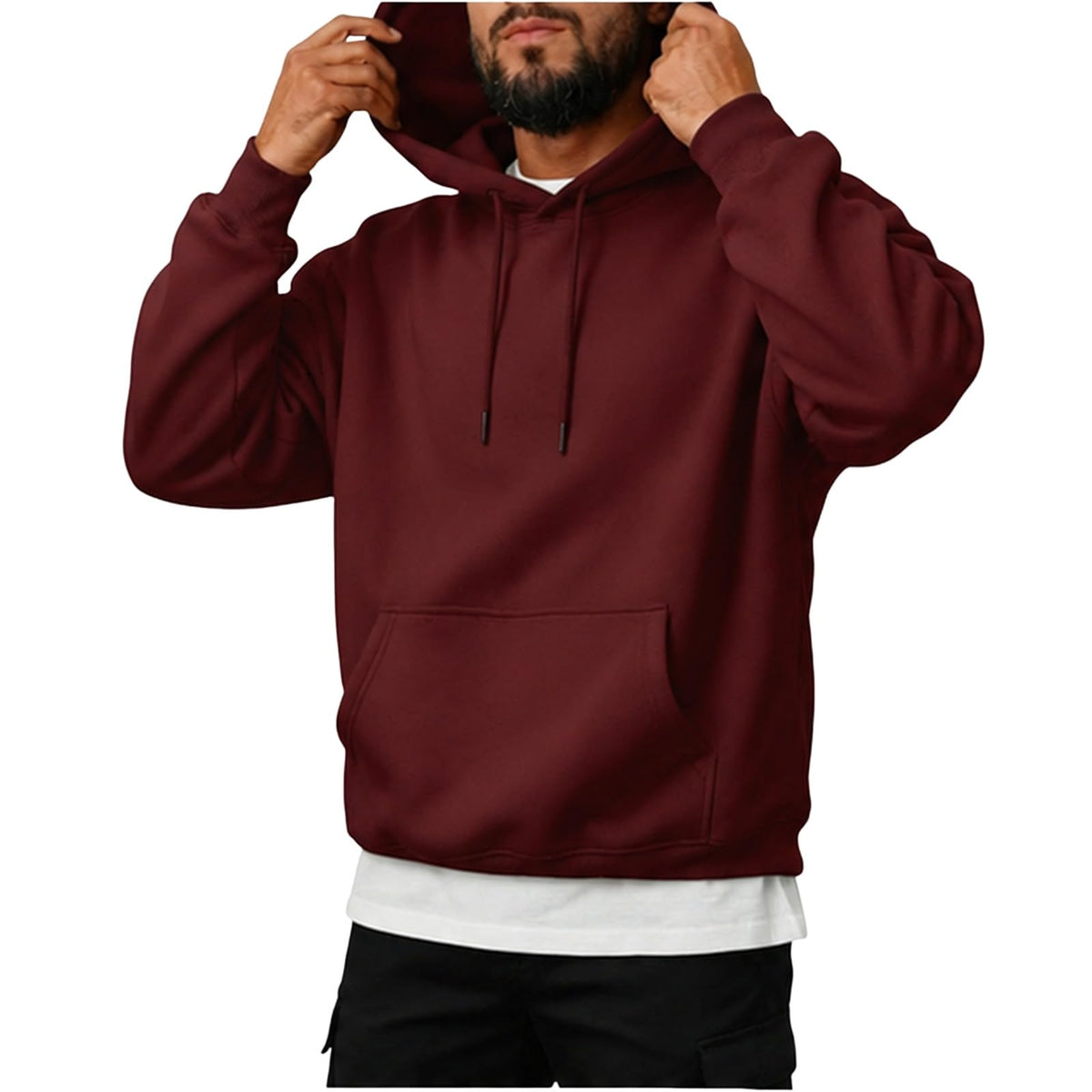 Oversized Hoodies for Men Fleece Long Sleeve Relaxed Sweatshirt Y2k