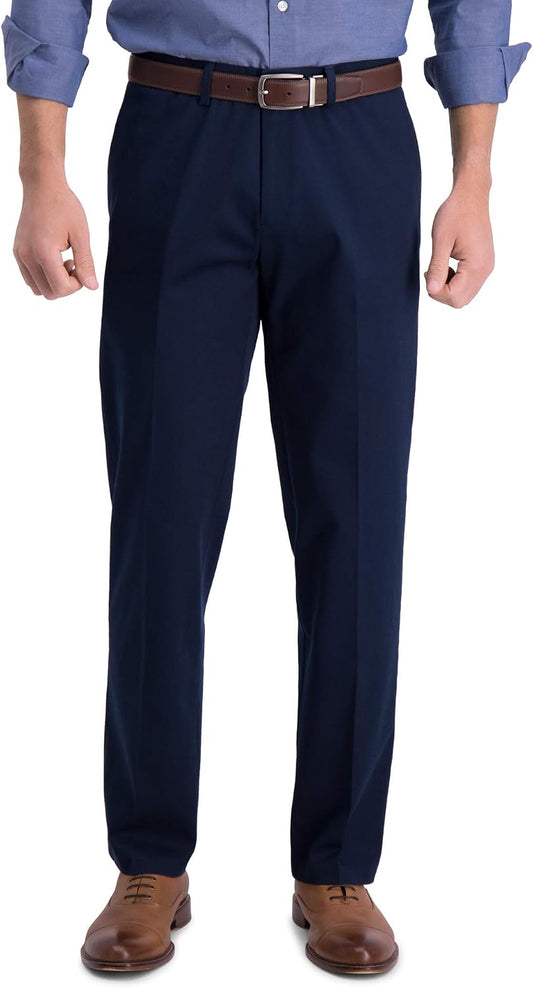 Haggar Men's Iron Free Premium Khaki Straight Fit Flat Front Pants