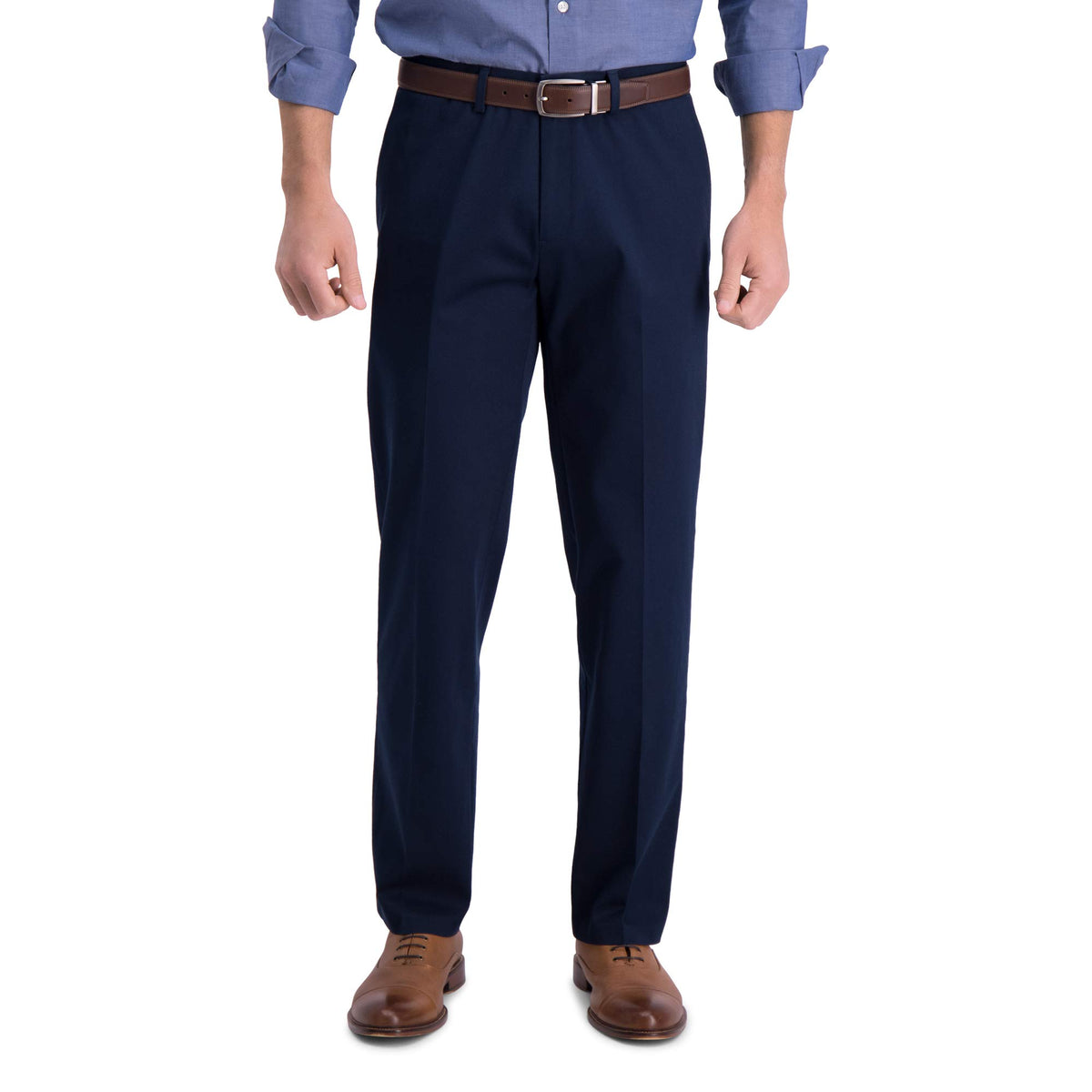 Haggar Men's Iron Free Premium Khaki Straight Fit Flat Front Pants